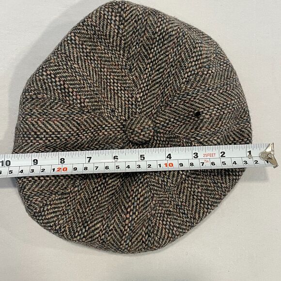 ~ Vintage Pendleton* Sm Wool Driving Cap* Brown Newsboy Plaid Tweed Hat Vtg GUC* - Picture 9 of 13